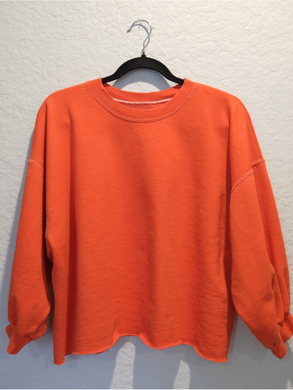 Rachel Comey Fond Sweatshirt in Bright Orange Size XS/S Intentional Distressing
